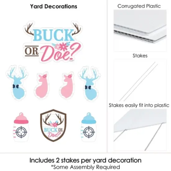 Big Dot of Happiness Buck or Doe - Yard Sign and Outdoor Lawn Decorations - Hunting Gender Reveal Party Yard Signs - Set of 8 image {3}