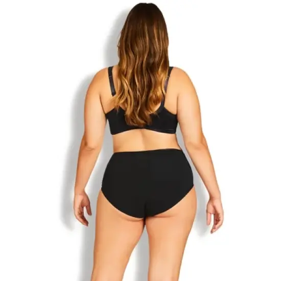 Women's Plus Size Basic Modern Brief 3 Pack- black | AVENUE image {1}