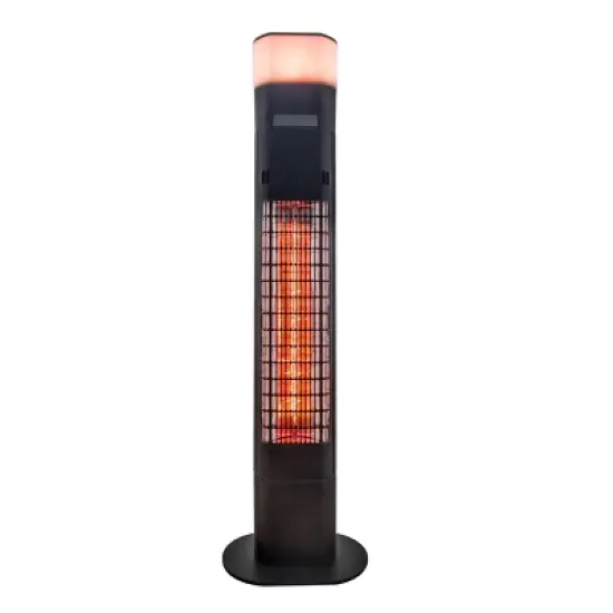 Freestanding Infrared Electric Outdoor Heater with Gold Tube & Speaker - Black - EnerG+ image {1}