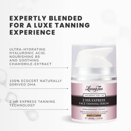 Loving Tan 2 HR Express Face Tanning Serum Dark - 1 fl oz - Ulta Beauty image {4}