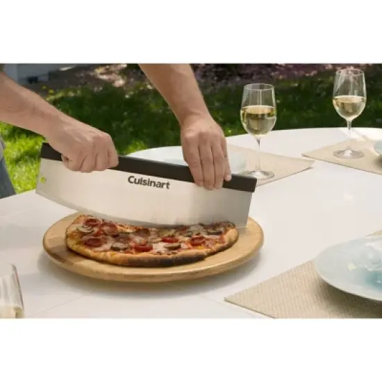 Cuisinart 3pc Stainless Steel Heat-Resistant Deluxe Grill Pizza Stone Set image {8}