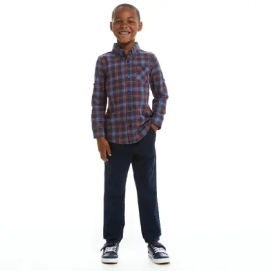 Andy & Evan  Toddler Navy Check Two-Faced Buttondown image {4}