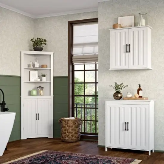 Monroe Tall Corner Cabinet White - RiverRidge Home image {2}