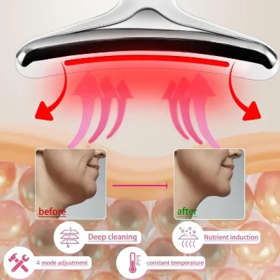 Lovery Light based multifunctional  Face and Neck Beauty Massager wand, Skin care tool image {4}
