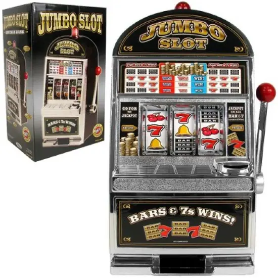 Trademark Poker Jumbo Casino Slot Machine Bank - Chrome image {1}