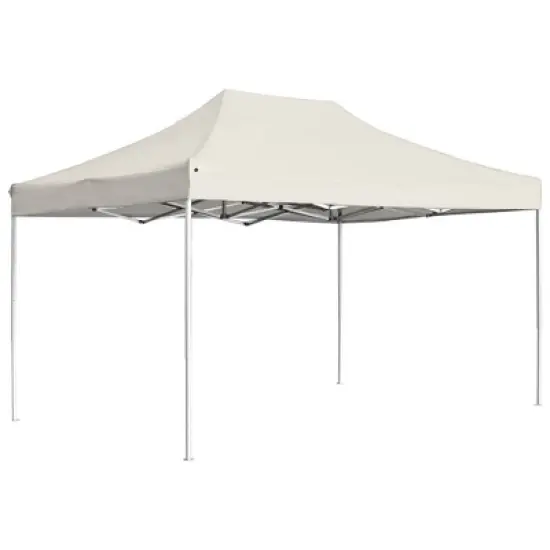 vidaXL Party Tent Cream Aluminum alloy 14.8 x 9.8 ft Foldable image {1}