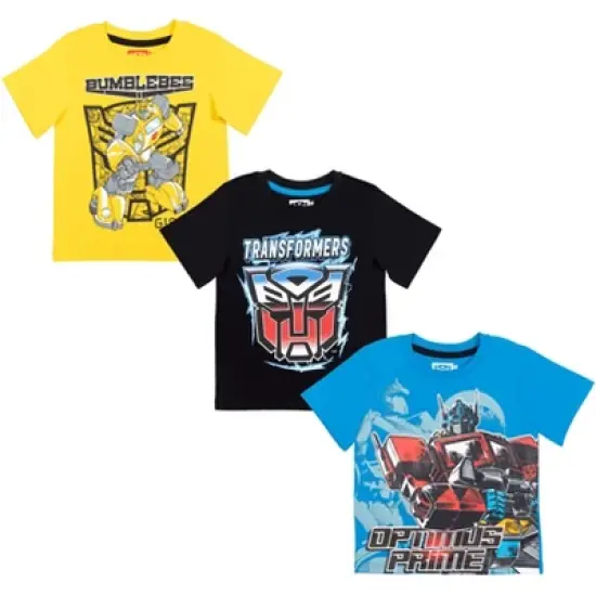 Transformers Bumblebee Optimus Prime 3 Pack Graphic T-Shirts Yellow/Blue/Black  image {10}