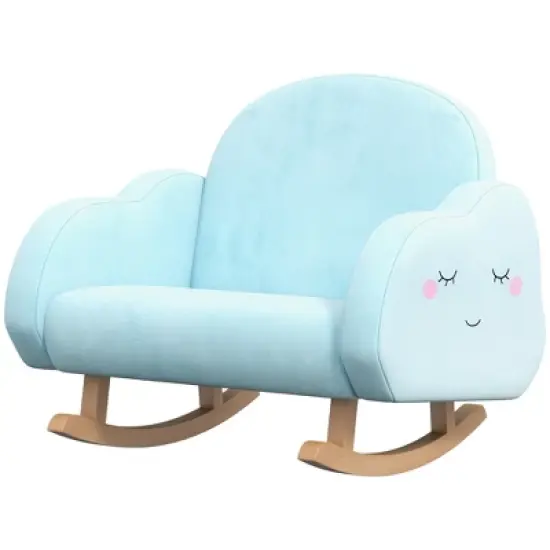 Qaba Kids Rocker Armchair, Children Rocking Chair for Nursery Playroom Preschool, with Solid Wood Legs, Anti-Tipping Design, for 1.5-5 Years image {3}