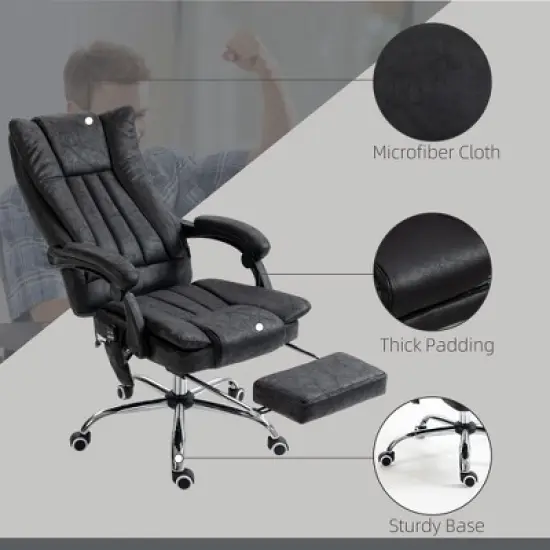 NicBex Massage Office Chair with Vibration Points, Adjustable Tilt Ergonomic Chair with Armrest, Swivel Gaming Chair for Office image {3}