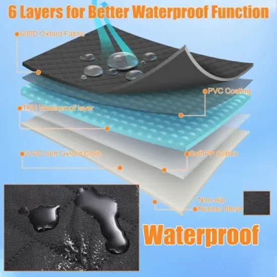 Unique Bargains PP Cotton 6 Layers Include 600D Oxford Cloth Dog Car Seat Covers 1 Set image {2}