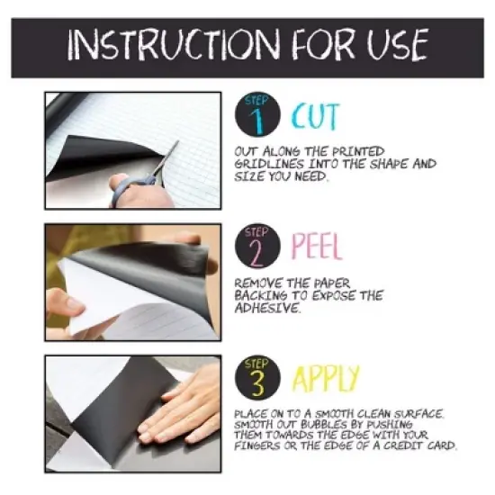 Kassa X-Large Chalkboard Wallpaper - Clear | 1.4ft x 8ft Adhesive Paper Roll | Includes 3 Markers & Eraser Cloth image {4}