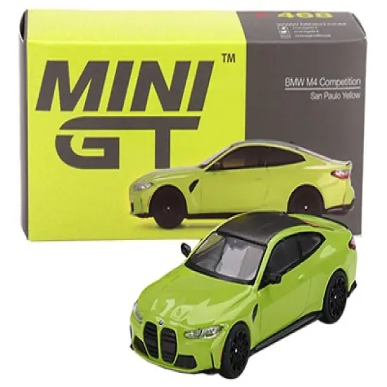 BMW M4 Competition (G82) Sao Paulo Yellow with Carbon Top Ltd Ed to 1800 pieces 1/64 Diecast Model Car by True Scale Miniatures image {3}