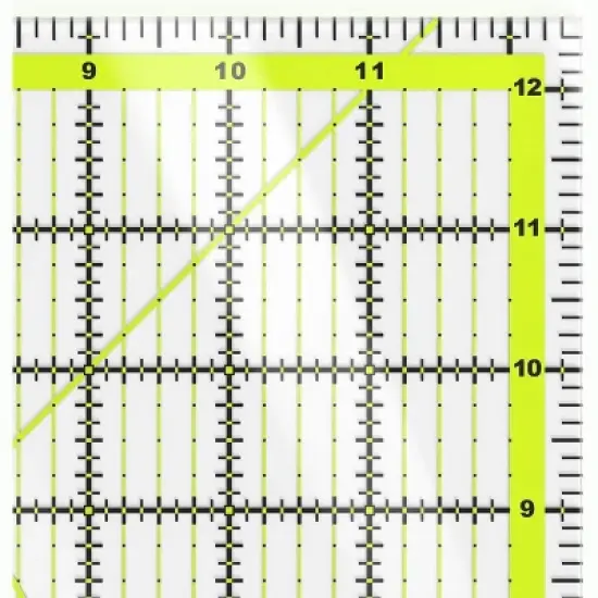 Arteza Quilter's Ruler, Acrylic, Square, 12.5"x12.5" image {2}