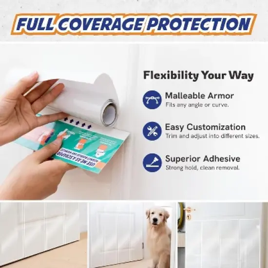 Panther Armor Door Guard for Dogs, Door Scratch Protector, Door Protector for Dogs, Cat Scratch Protector image {4}