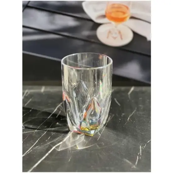 Rainbow Diamond Acrylic Glasses Drinking Set of 4 Hi Ball (17oz), Plastic Drinking Glasses, BPA Free, Drinkware Set, Drinking Water Glasses image {2}