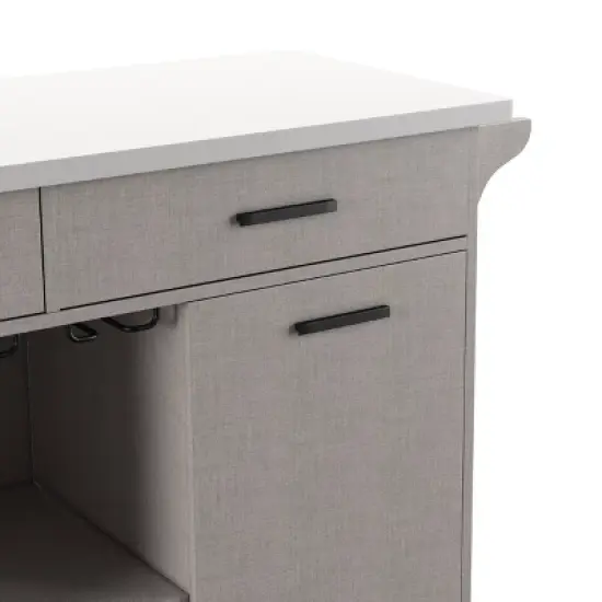 Daltaire Expandable Kitchen Island with Storage Gray/White - Aiden Lane image {2}