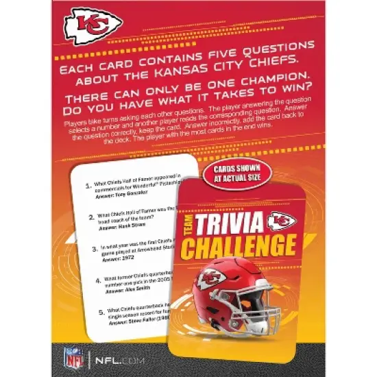 MasterPieces Officially Licensed NFL Kansas City Chiefs Trivia Challenge Card Game image {3}