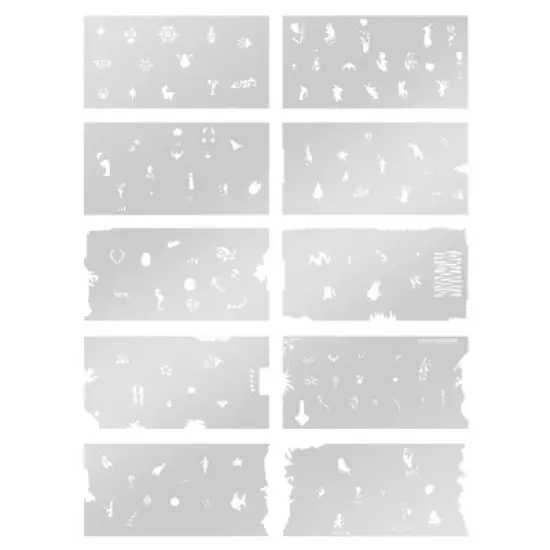 PointZero Pro Airbrush Nail Art Paint Stencil Kit Design Set 9 image {2}