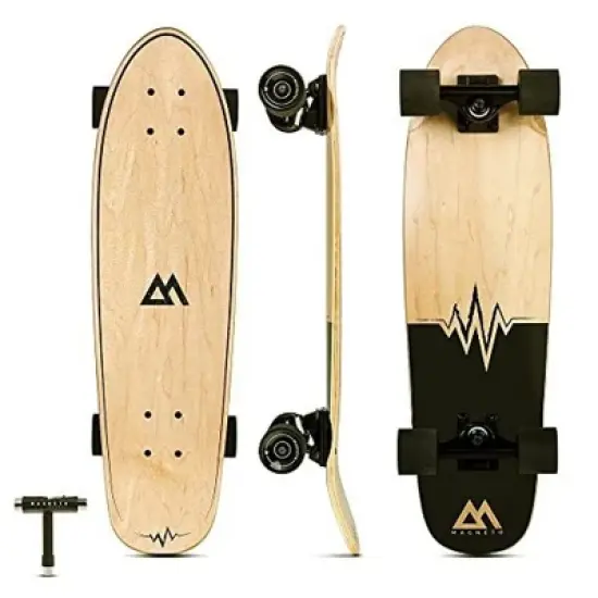 Magneto Complete Skateboard | 27.5" x 7.5" Canadian Maple Double Kick Concave Deck | For Beginners, Teens & Adults (Heart Beat) image {8}