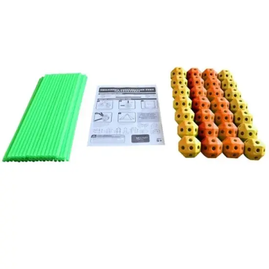 Funphix 77 Pc Fort Building Kit with Glow in the Dark Sticks - Fun Construction Toy for Age 5+ ( Orange & Yellow balls) image {5}