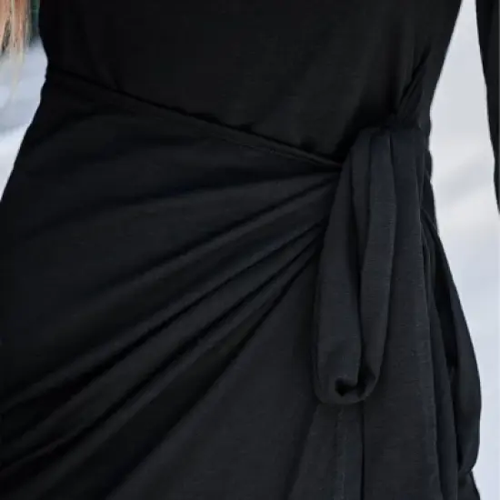 Women's Onyx Belted Wrap Midi Dress - Cupshe image {1}