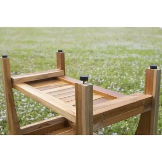 EcoDecors&reg; Tranquility&reg; 30" Teak Wood Shower Bench with Shelf in EarthyTeak Finish image {6}