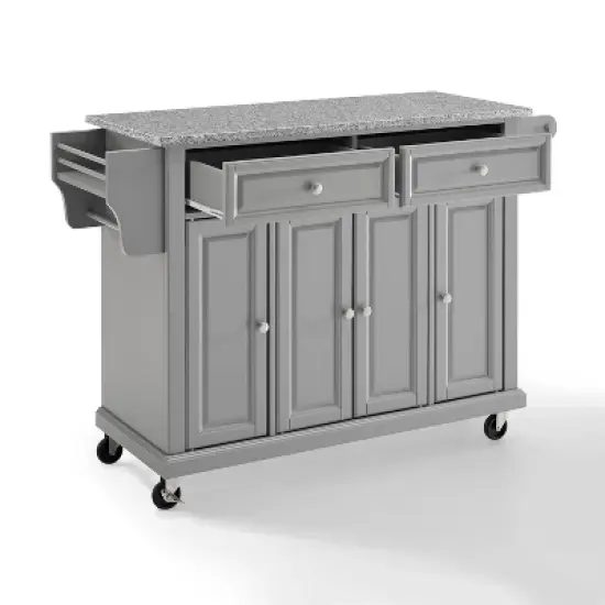 Solid Granite Top Kitchen Cart/Island Vintage Gray - Crosley image {3}