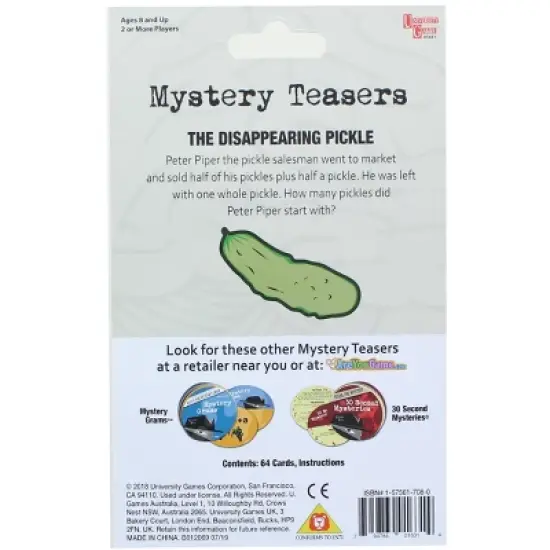 University Games Solve the Brain Teasers Card Game | For 2+ Players image {2}