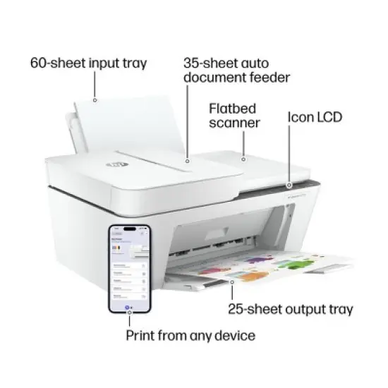 HP DeskJet 4255e Wireless All-in-One Color Printer Scanner Copier with 3 Months Free Instant Ink (588S6A) image {3}