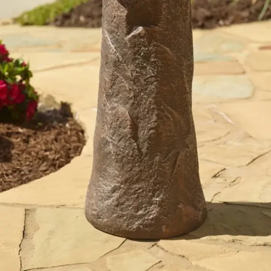 Smart Solar Fibre Reinforced Concrete Bedrock Intelli Birdbath with Remote image {4}