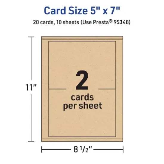 Avery Printable Rectangle Cards, 5" x 7", Kraft Brown, 20ct image {4}
