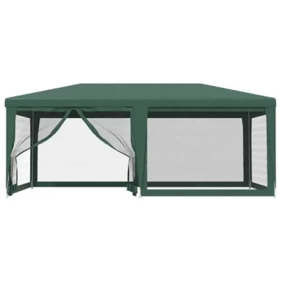 vidaXL Party Tent Green HDPE (high-density polyethylene) with coating image {2}