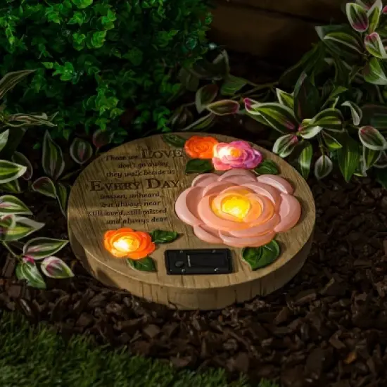 Evergreen Wish Givers Memorial Solar Garden Stone image {1}