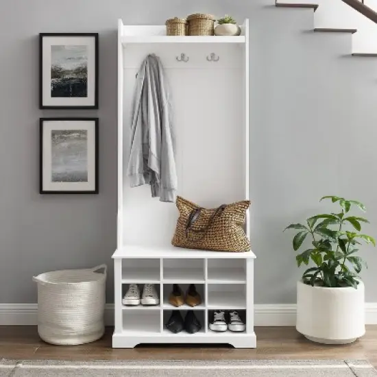 Anderson Shoe Storage Hall Tree White - Crosley image {5}