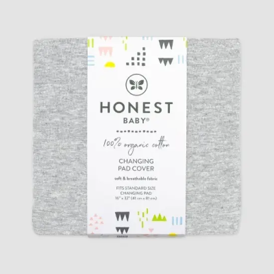 Honest Baby Organic Cotton Changing Pad Cover - Light Heather Gray image {2}