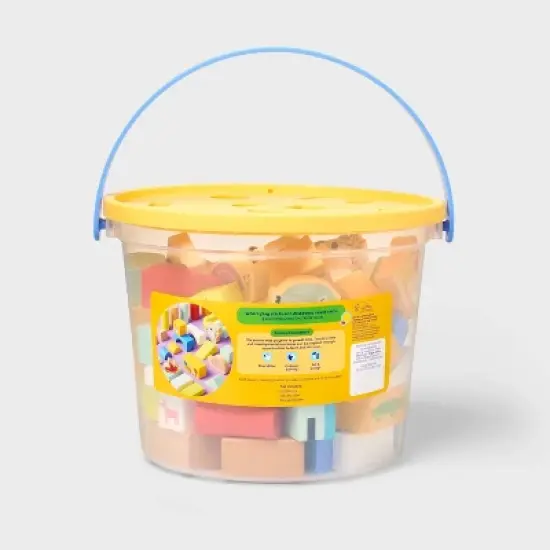 Wooden Stacking Blocks Set - 100pc - Gigglescape&trade;: Toddler Educational Toy, Fine Motor Skills, Shapes & Colors image {4}