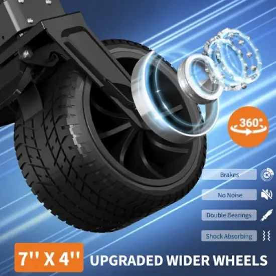 Heavy Duty Foldable Wagon for Beach, Extra Large Collapsible Foldable Wagon for Camping, All Terrain Beach Wagons Extended with Cup Holders for Sand image {3}