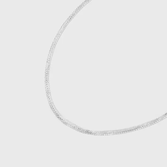 Sterling Silver Herringbone Chain Necklace - A New Day&trade; Silver image {3}