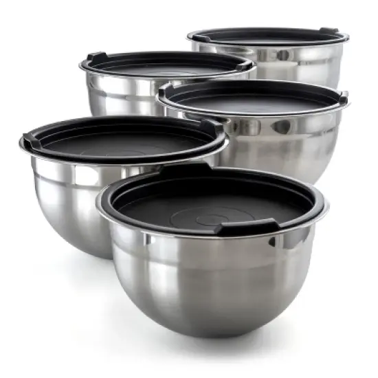 MegaChef 10 Piece Multipurpose Stackable Mixing Bowl and Lid Set image {10}