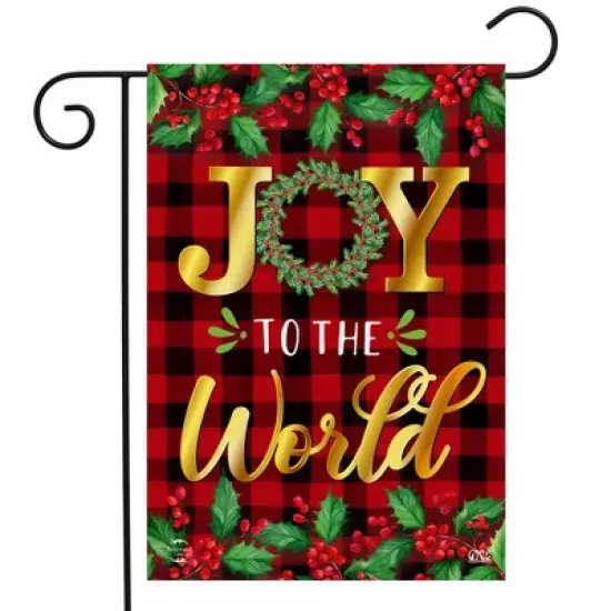 Briarwood Lane Christmas Double Sided Garden Flag 18x12.5 For Outdoor Joy To the World Garden Flag Flag For Christmas Garden Flag Flags For Outside image {1}