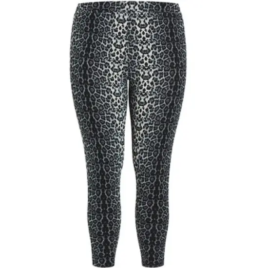Women's Plus Size Vibin' Print Legging  - Black Leopard | AVENUE image {2}