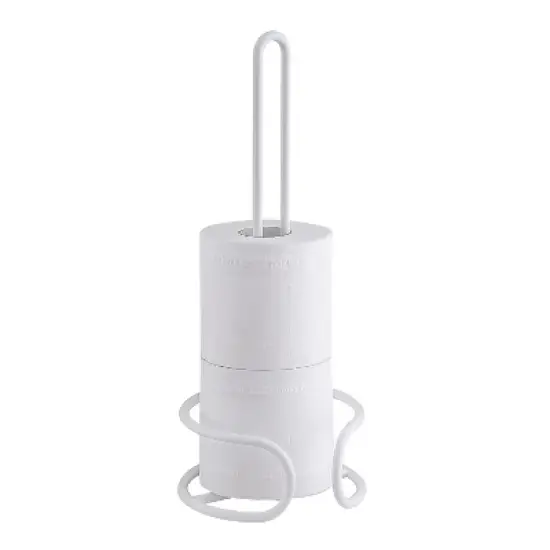 SunnyPoint Heavy Wire Bathroom Toilet Tissue Paper Roll Holder White (LY-WC-01WHT) image {2}