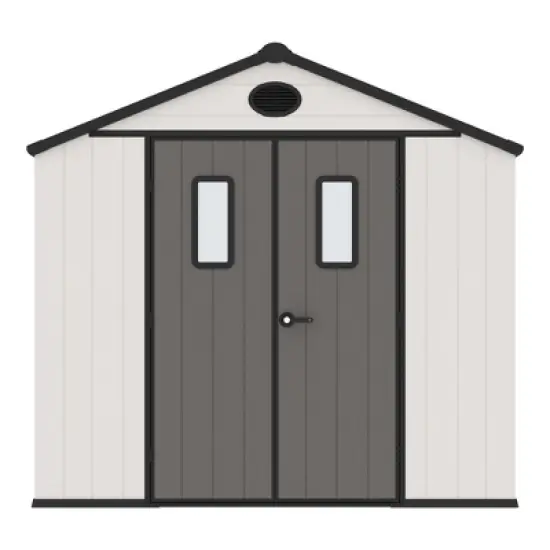 YARDSIGHT 8*6 FT Outdoor Storage Shed with Floor and Double Doors for Garden Patio Furniture and Tools,Gray/White image {9}
