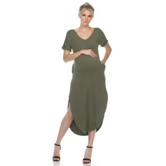 Maternity V-neck Maxi Dress image {9}