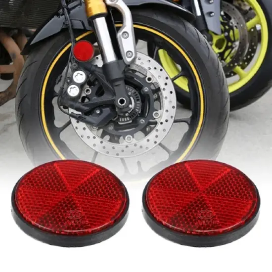 Unique Bargains M6x1.0 Motorcycle Bike Plastic Universal Screw Mount Reflective Warning Reflector 4 Pcs image {1}