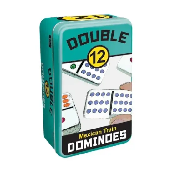 Double 12 Mexican Train Dominoes Board Game: University Games, Storage Tin, 1-8 Players, Instructions Included image {9}