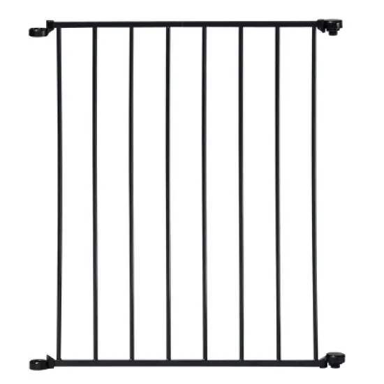 KidCo Auto Close Hearth Baby Gate with Two 24" Extensions (Total width up to 176") - Black image {3}