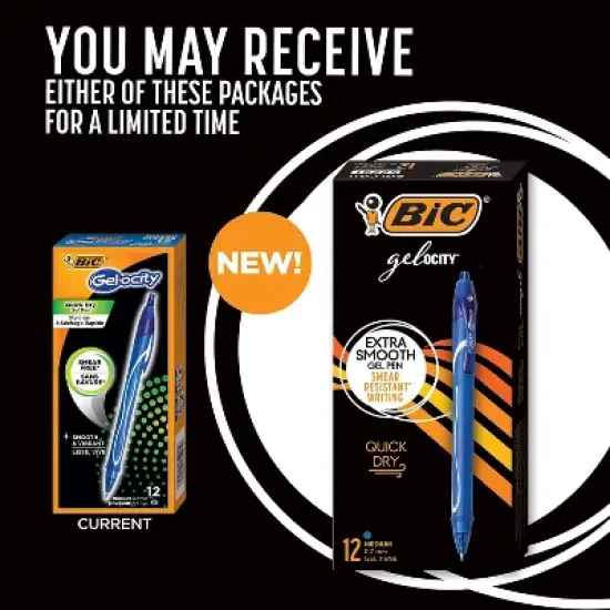 BIC Gel-ocity Quick Dry Retractable Gel Blue Ink Medium 1 Dozen RGLCG11BE image {1}
