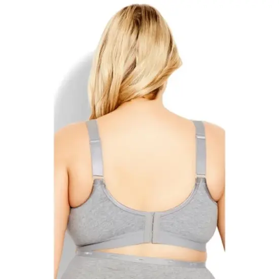 Women's Plus Size Fashion Cotton Bra - gray marle | AVENUE image {1}