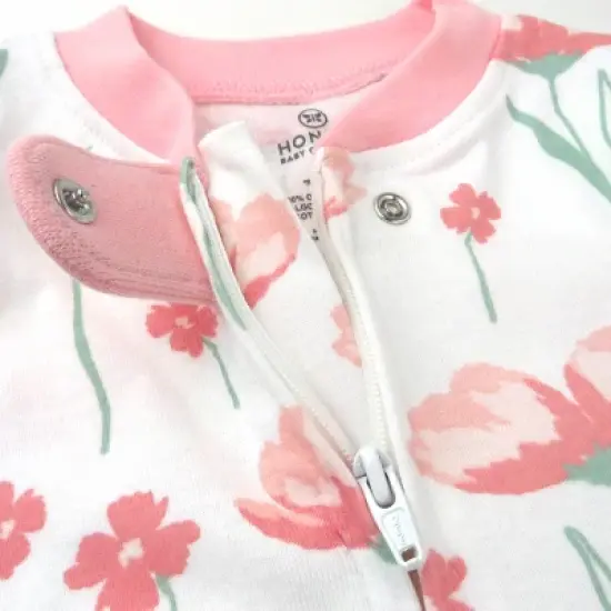 Honest Baby 2pk Jumbo Sleep N' Play - Pink Striped image {2}